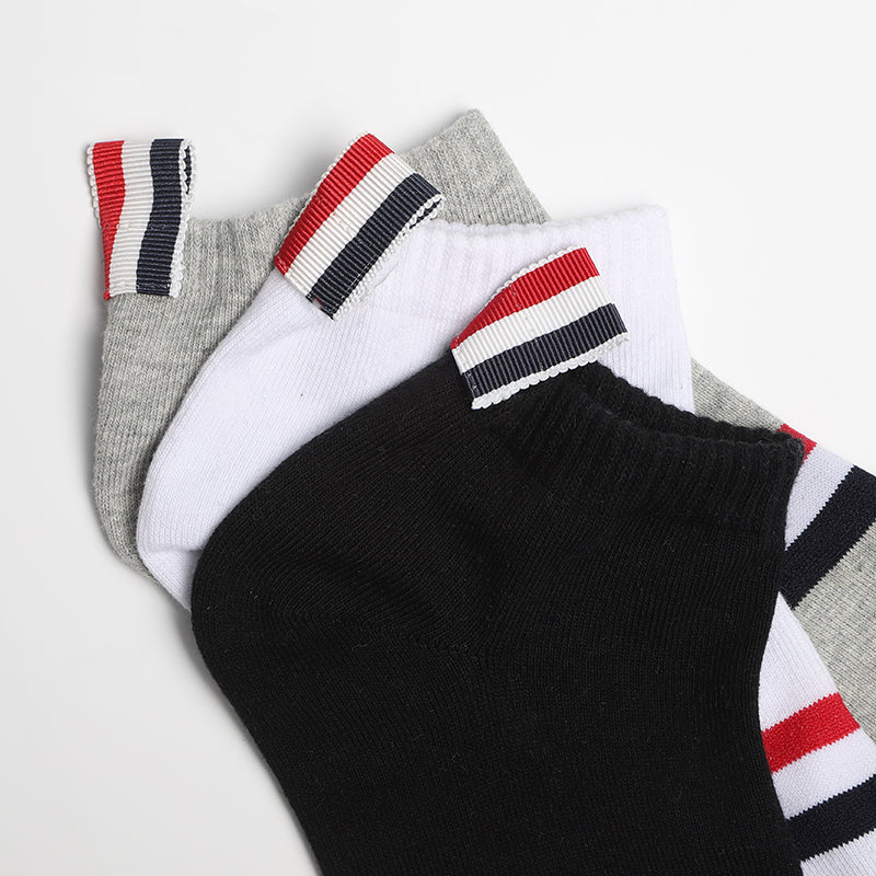 Horizontal striped cotton socks