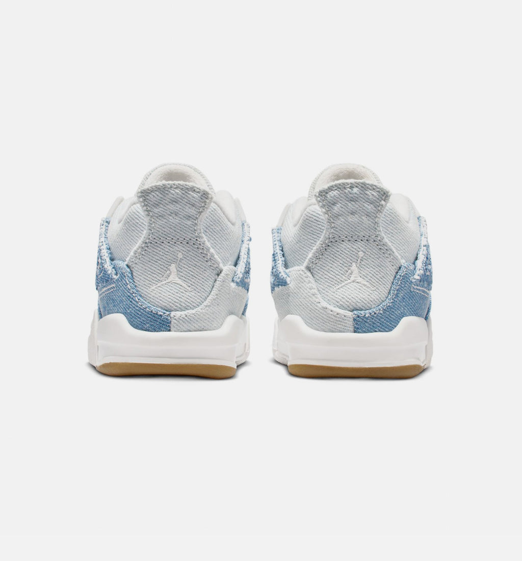 Air Jordan 4 Retro Worn Blue | Infant/Toddler Lifestyle Shoe | Sail/Worn Blue/Metallic Gold