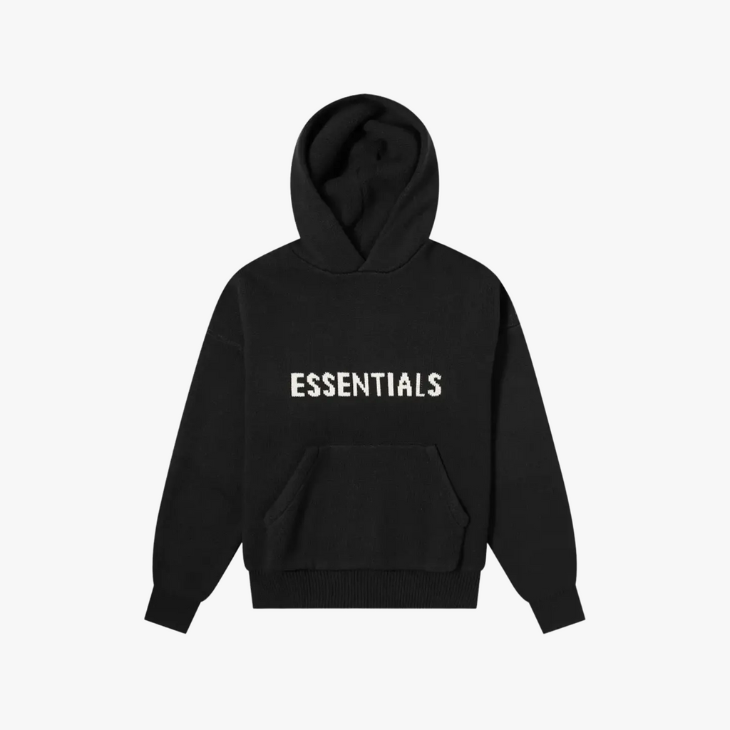 Essentials Fear Of God Hoodie Black Knit