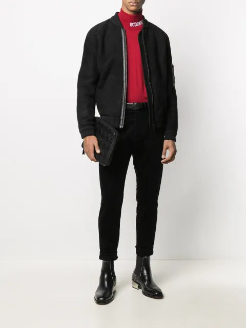 Liska ribbed trim bomber jacket