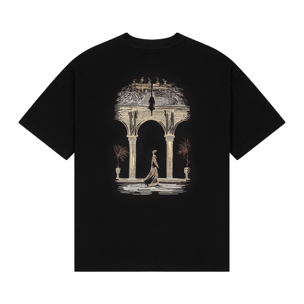 "aziza" waffle T Shirt black