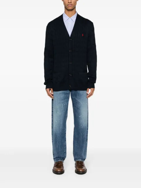 Polo Ralph Lauren logo-embroidered cable-knit cardigan