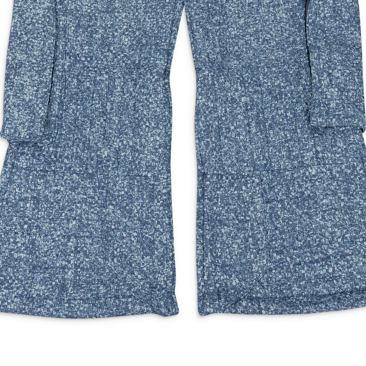INDIGO RAISED WINDOW WOVEN PANTS