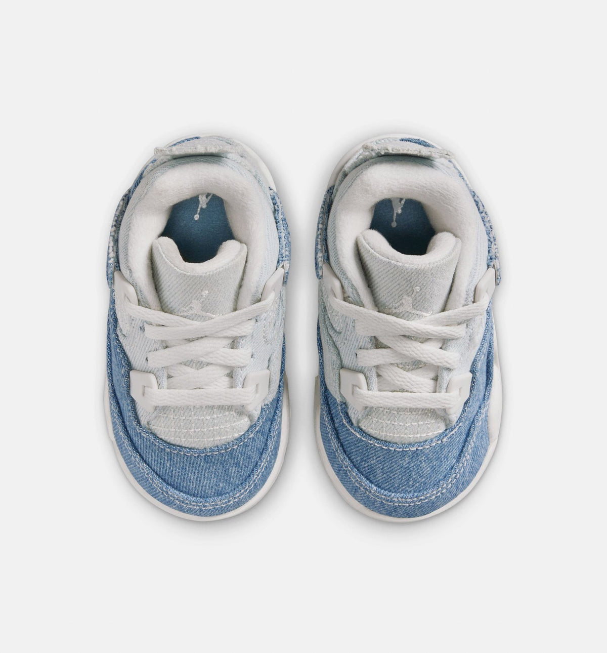 Air Jordan 4 Retro Worn Blue Infant/Toddler Lifestyle Shoes - Sail/Worn Blue/Metallic Gold