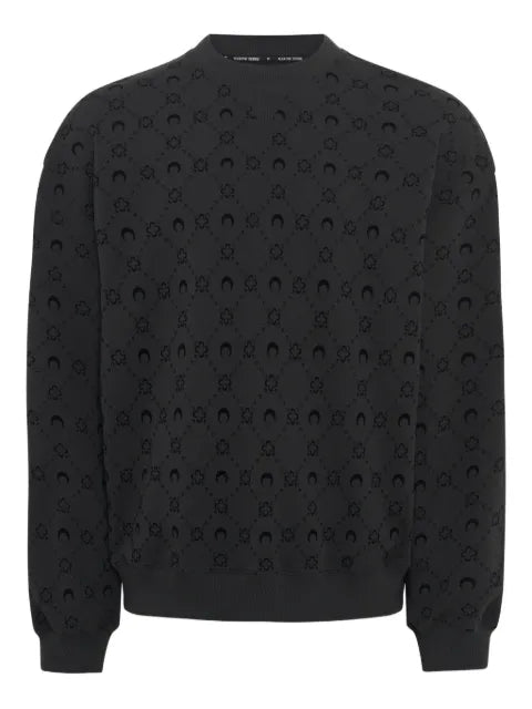 Marine Serre moonogram flocked fleece sweatshirt