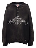 KAMIYA  Henry neck distressed sweatshirt