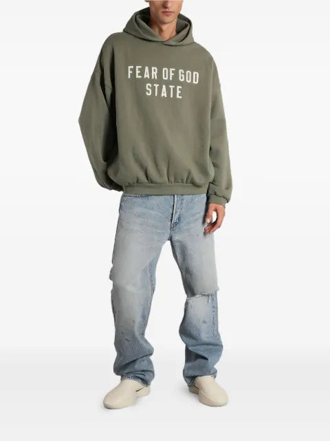 FEAR OF GOD ESSENTIALS logo-detail hoodie