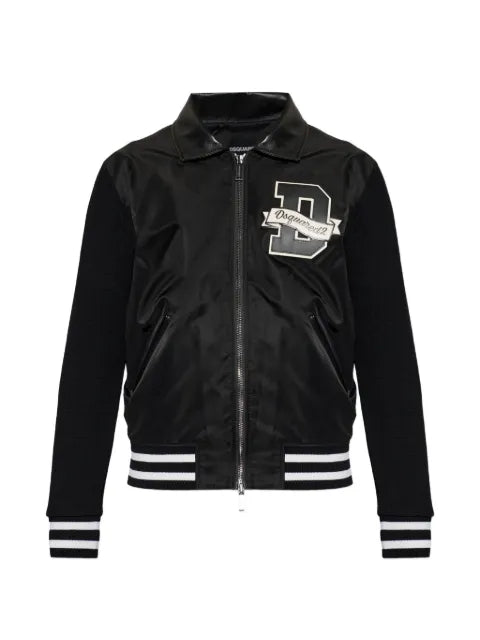 DSQUARED2 logo-patch panelled bomber jacket