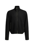 TOM FORD leather-patch zip-up cardigan