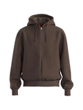 HUGO cotton Terry zip-up hoodie eith logo print