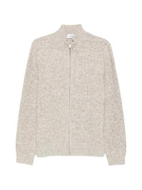 Lardini zip-up marl-knit sweater