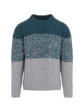 Kiton cable-knit colour-block sweater