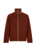 RANRA leather-trim fleece coat