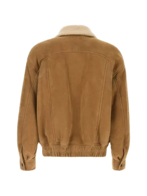 Saint Laurent shearling-collar suede jacket