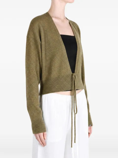 extreme cashmere Nº516 Ella tie-fastening cropped cardigan
