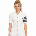 Women Color buckle POLO shirt