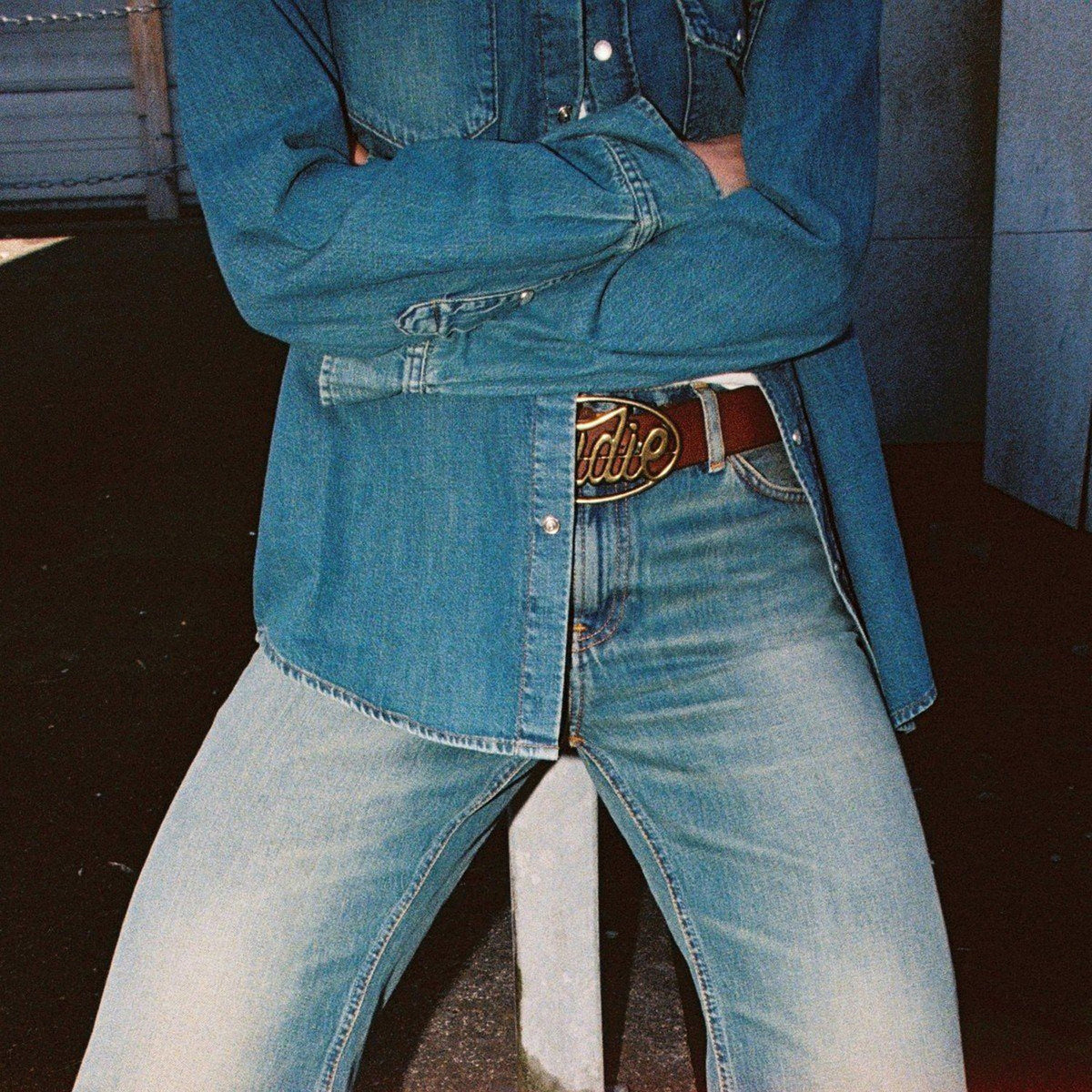 Nudie Jeans Nudie Buckle Leather Belt: Dark Brown