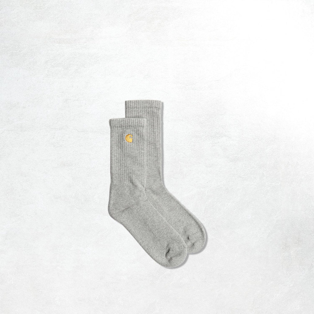 Carhartt WIP Chase Socks: Grey Heather / Gold
