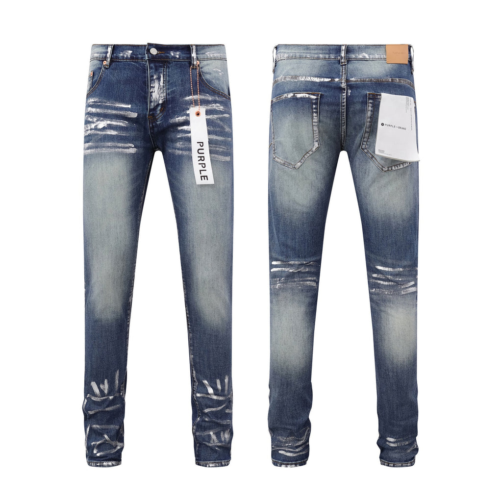 Purple Brand Paint Splash Loose Denim Jeans Unisex