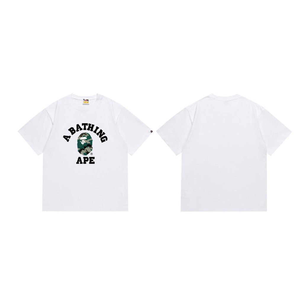 Bape Camo Ape‑Head Graphic Oversized Tee Streetwear Unisex
