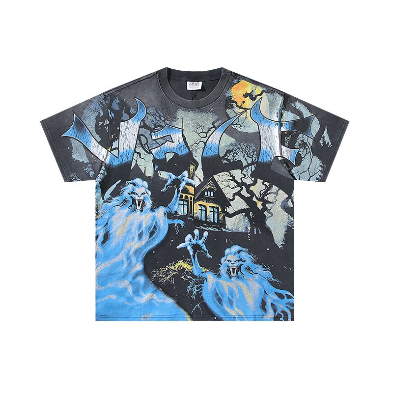 VALE USA Washed Black Graphic T-Shirt