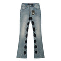LOSTSHDWS Light Blue Flower Applique Flared Jeans