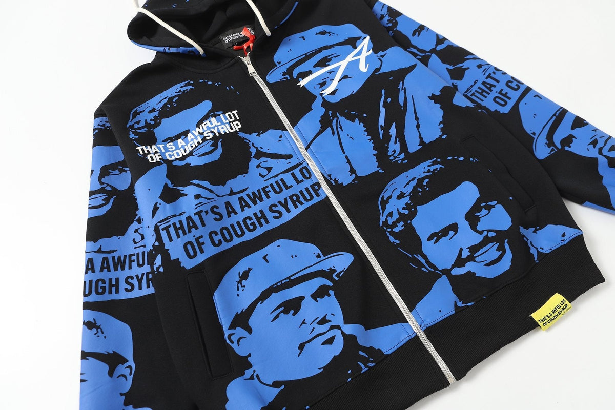 THAT'S A AWFUL LOT OF COUGH SYRUP Rising Star Graphic Zip Hoodie & Sweatpants Matching Set