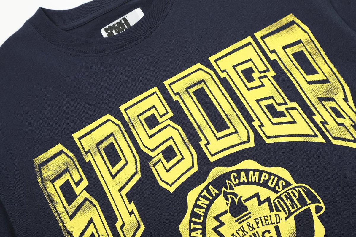 Sp5der Yellow Front Graphic Navy T-Shirt