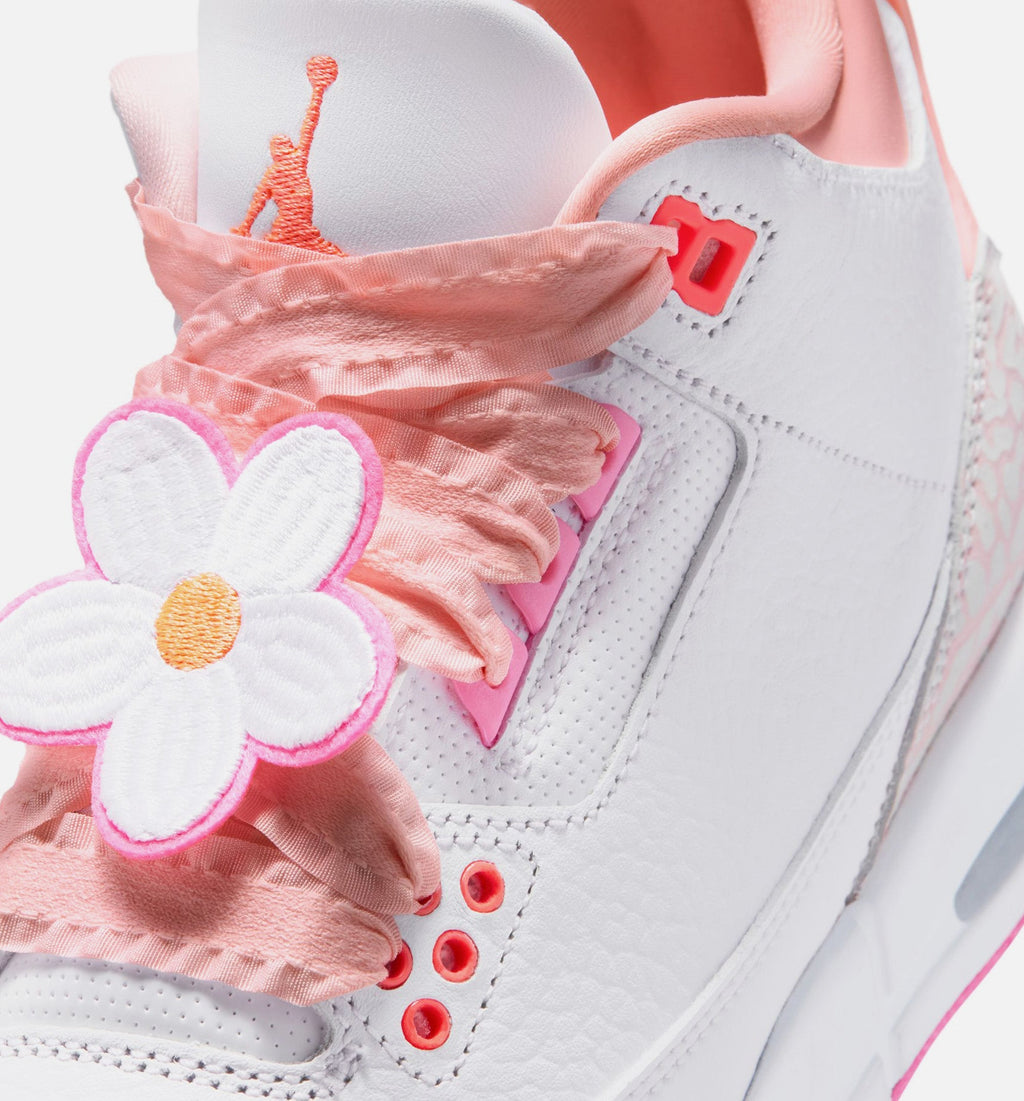 Air Jordan 3 Retro Spring Flowers Big Kids' Lifestyle Shoes - Pearl Pink/Pink Bloom/Pink Glow/Hyper Orange