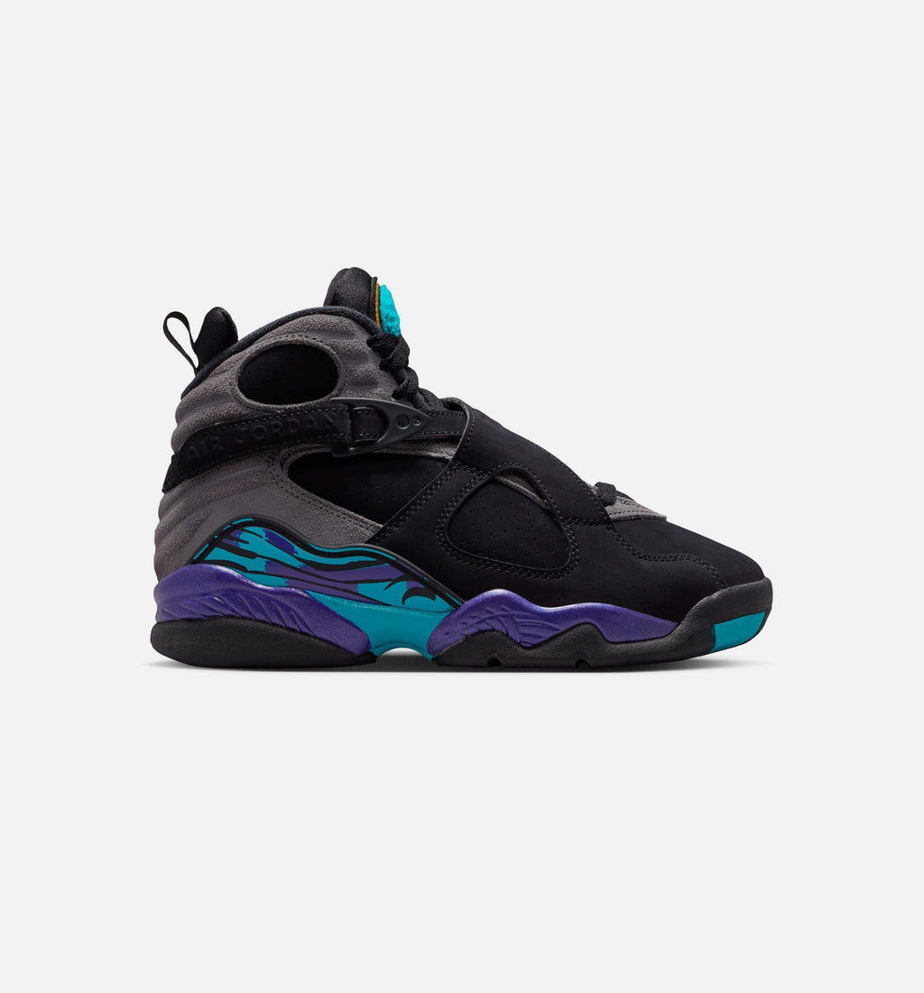 Air Jordan 8 Retro Aqua Grade School Lifestyle Shoe - Black/Bright Concord/Multi Color
