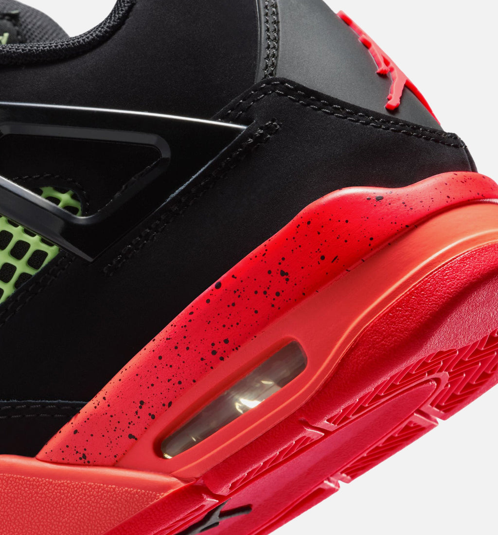 Air Jordan 4 Retro Black Infrared 23 Grade School Shoes - Black Infrared 23 Bright Mango
