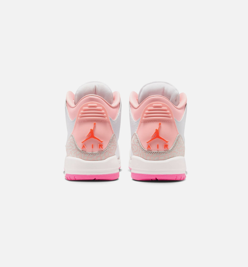 Air Jordan 3 Retro Spring Flowers Big Kids' Lifestyle Shoes - Pearl Pink/Pink Bloom/Pink Glow/Hyper Orange