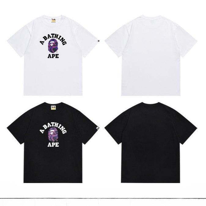Bape Multi‑Camo Ape Head Graphic Oversized Tee Streetwear Unisex