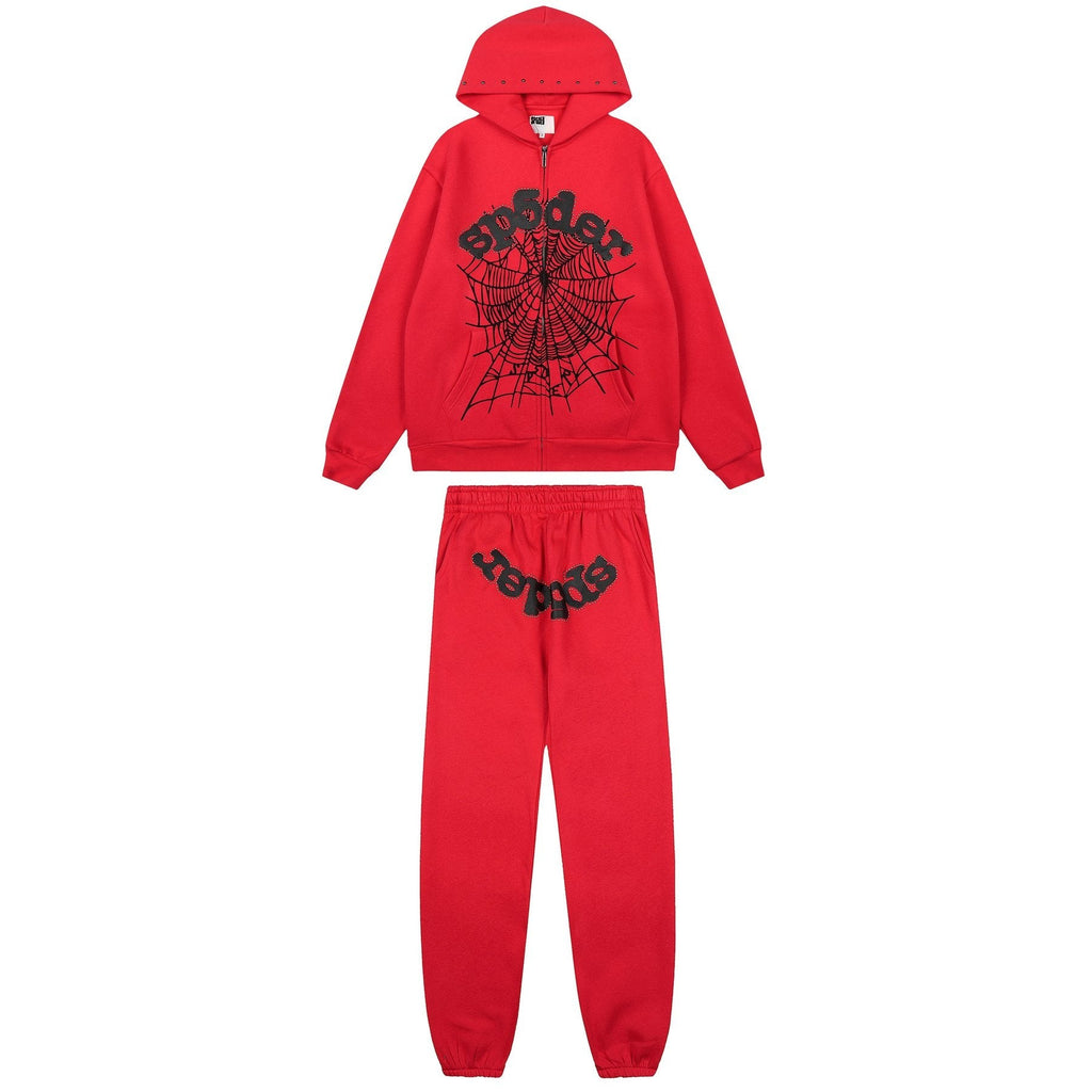Sp5der Spiderweb Graphic Hoodie & Jogger Matching Set