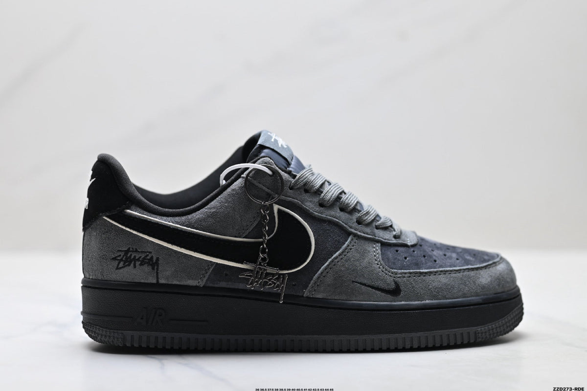 Nike Air Force 1 Low Charcoal Black Unisex Sneakers Style 08