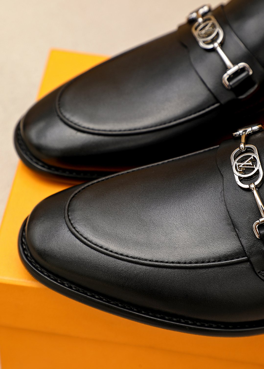 Louis Vuitton Black Leather Loafers