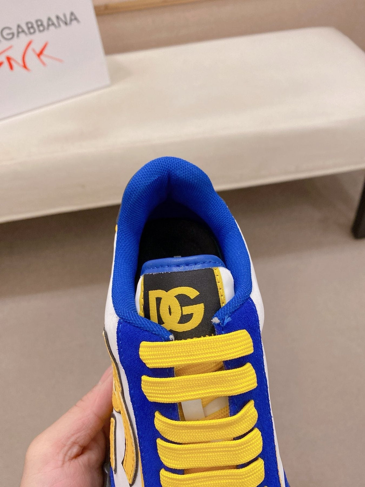 Dolce & Gabbana Blue and Yellow Sneakers