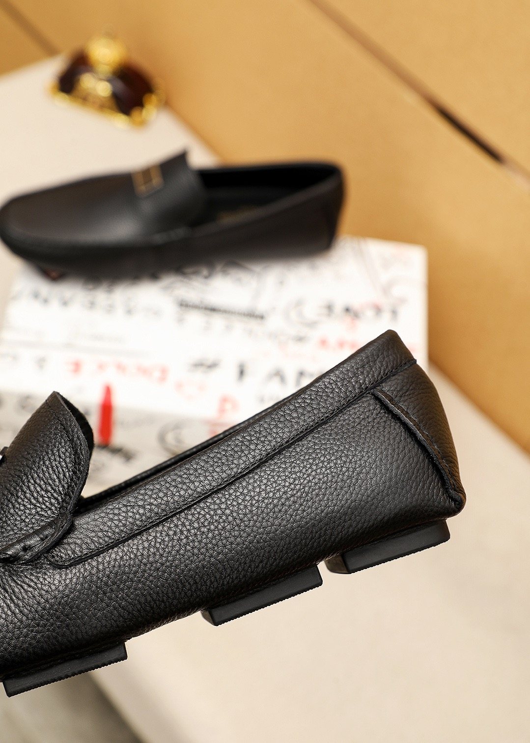 Dolce & Gabbana Men's Black Metal-Accent Slip-On Loafers