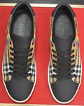 Burberry Beige Check Low-Top Sneakers - Padded Collar