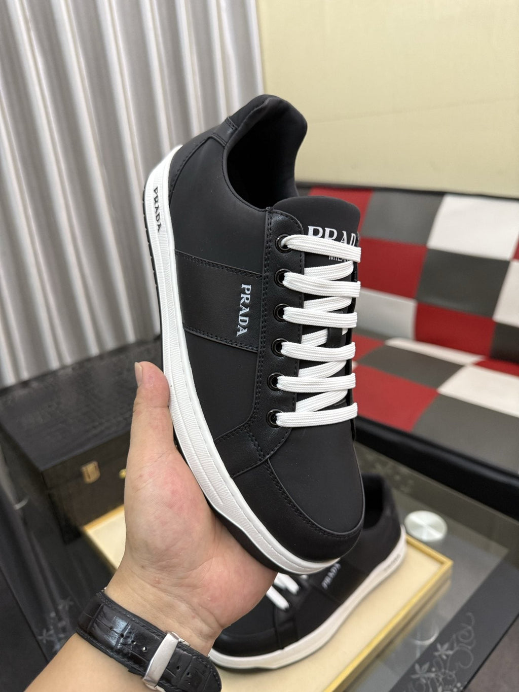 Prada Low-Top Lace-Up Sneakers