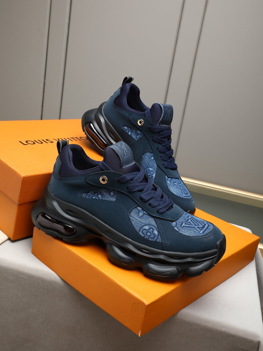 Louis Vuitton Patterned Panel Chunky Sneakers