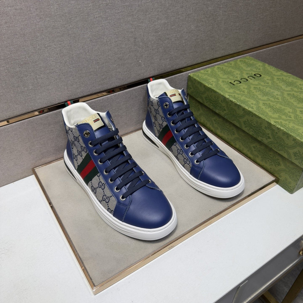 Gucci Men's Striped High-Top Sneakers