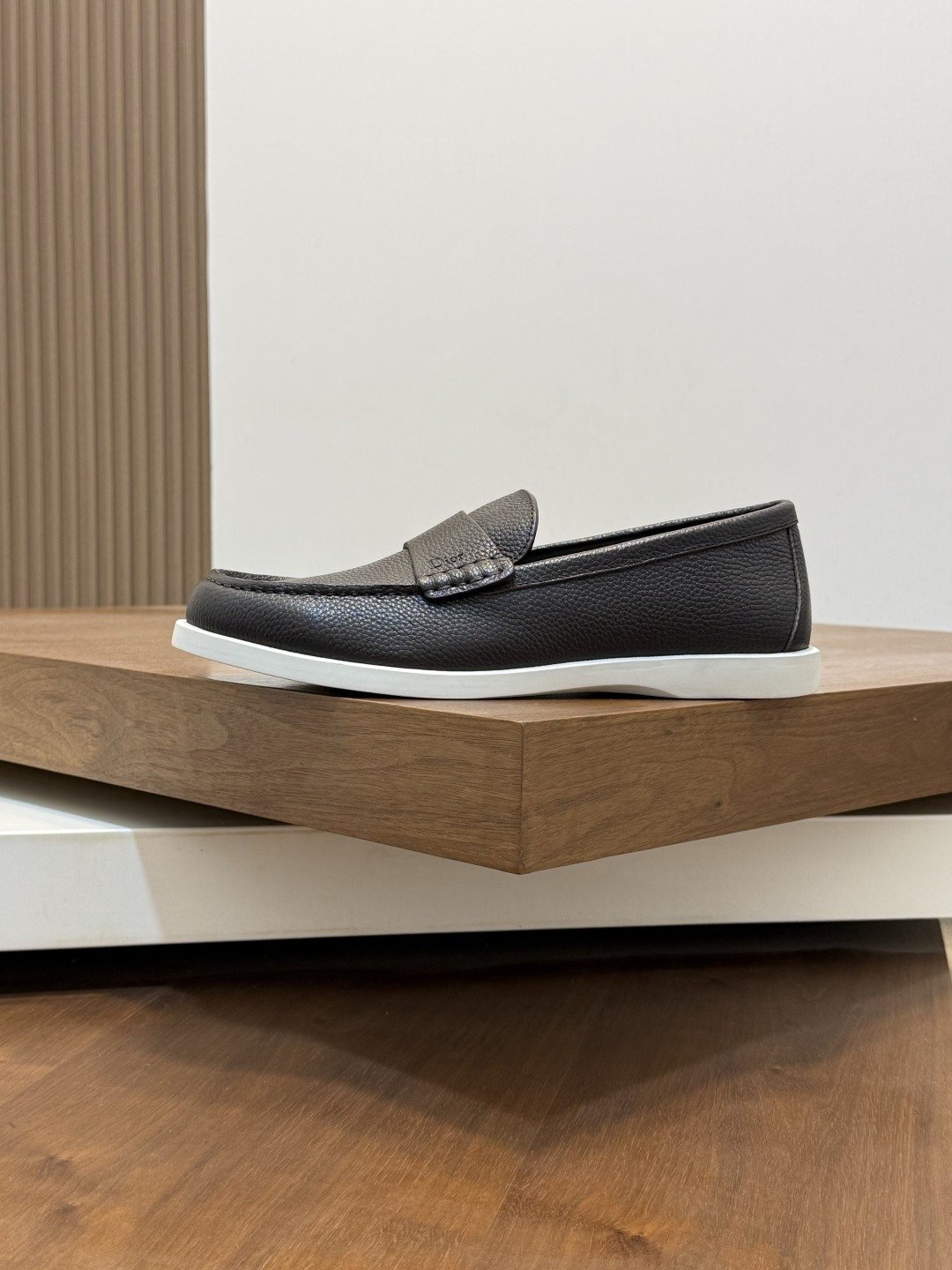 Dior Textured Leather Slip-On Shoes