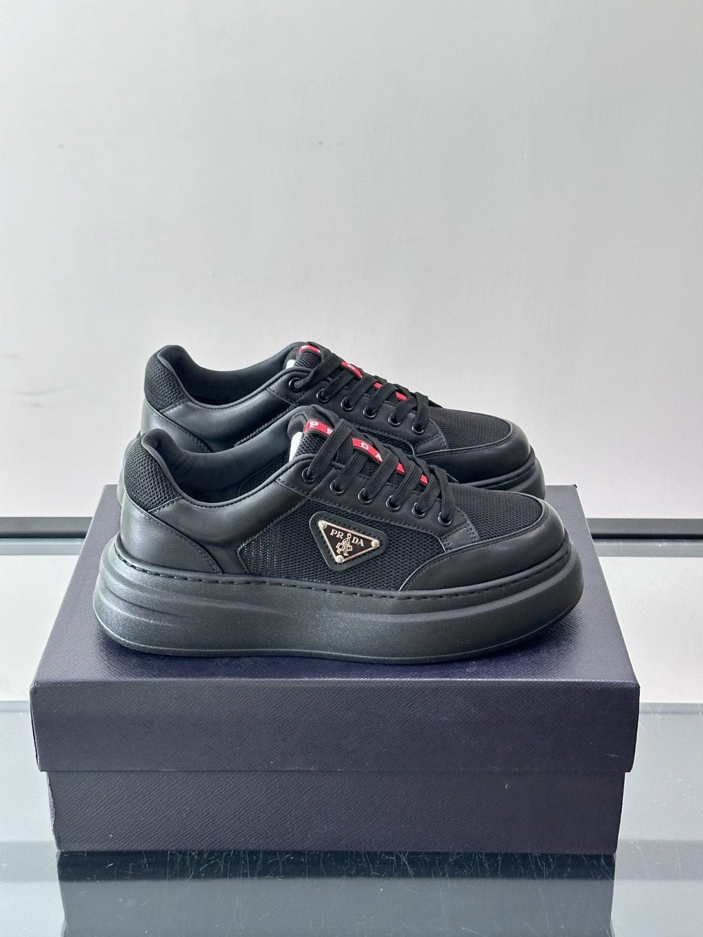 Prada Triangle Detail Low-Top Sneakers