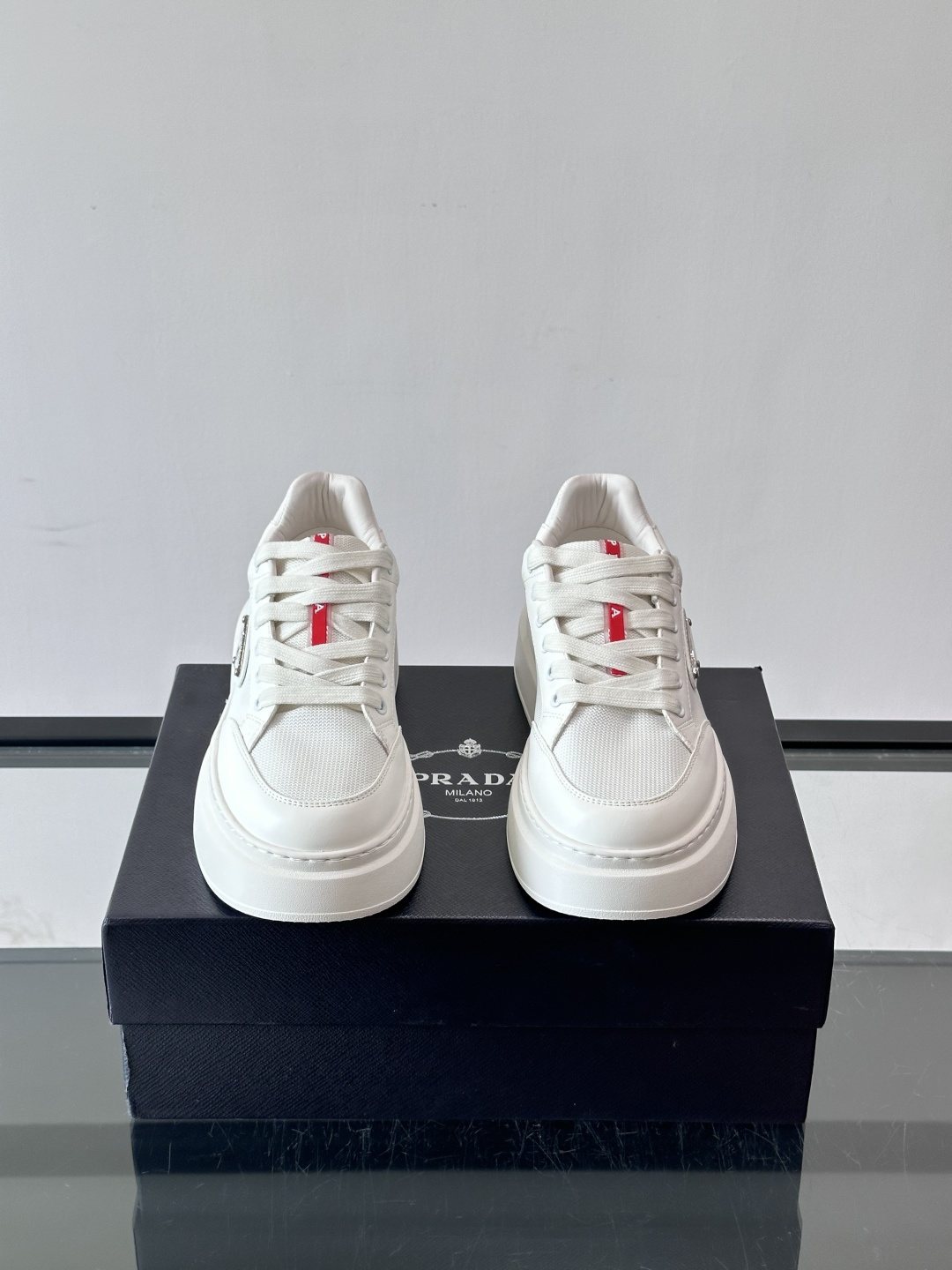 Prada Triangle Detail Low-Top Sneakers